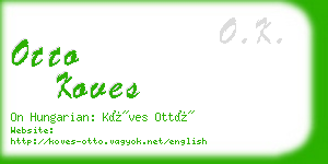 otto koves business card